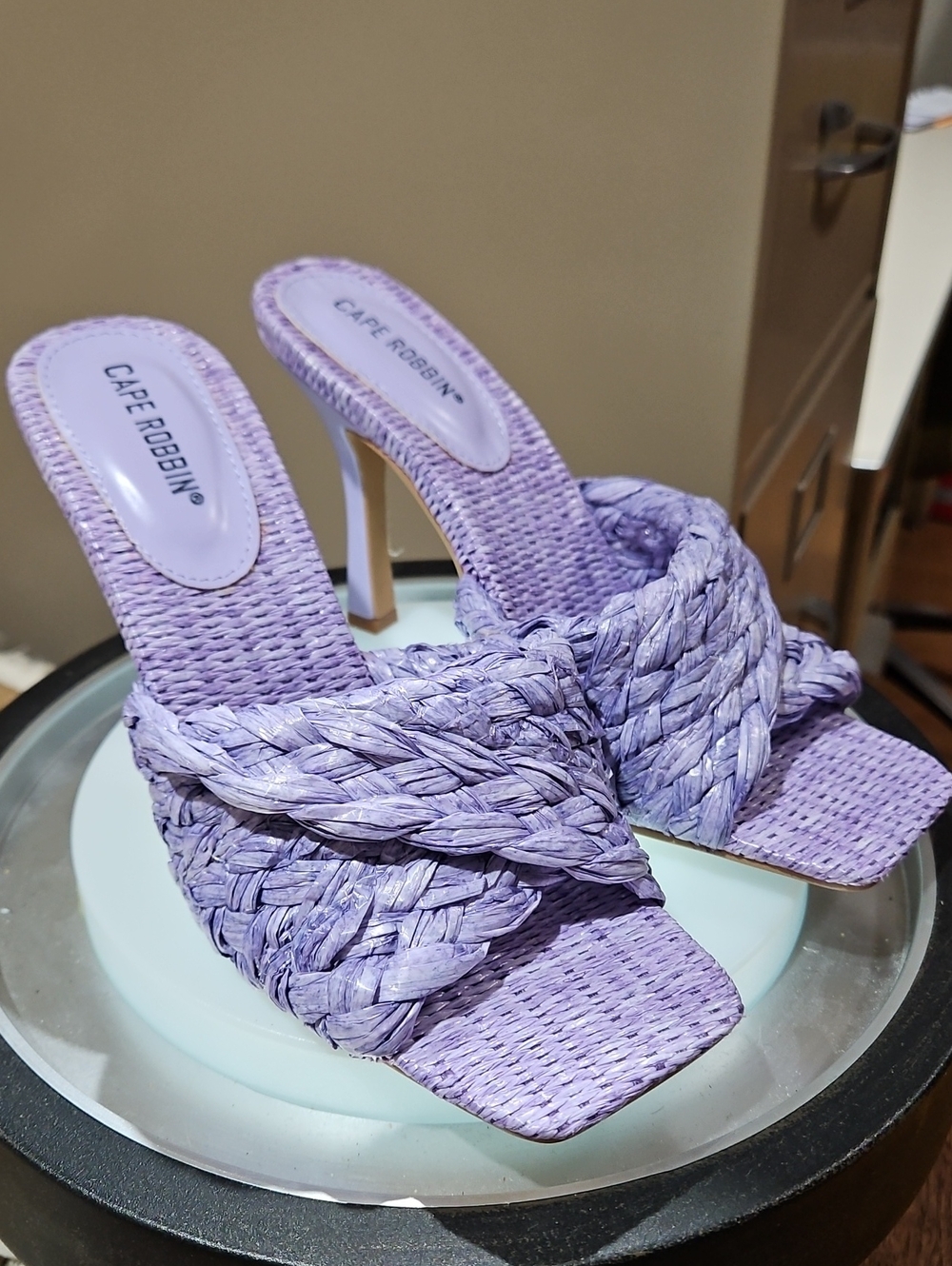 Cape Robbin Lavender Braided Slide Heels